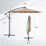 Simple Deluxe 10ft Offset Umbrella Cantilever Patio Hanging Umbrella with Crank & Cross Base Suitable for Garden, Lawn, Tan Simple Deluxe