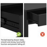 Yaheetech Console Table with Drawer, 39.5 Inch Narrow Sofa Table with Storage Shelves, 3-Tier Wood Entryway Table for Hallway/Living Room/Foyer, Black Yaheetech