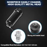 Cordless Rivet Gun,Portable 21V Lithium Battery Electric Automatic Core Pulling Rivet Gun,Professional Brushless Blind Riveter Tool Kit for Rivets 2.4/3.2/4.0/4.8 mm,with 3.0Ah Battery (2 Batteries) iMeshbean