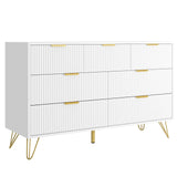 LYNSOM Dresser for Bedroom, Modern 7 Drawer White Dresser with Metal Handles and Wide Drawer, Wood Chest of Drawers for Living Room LYNSOM