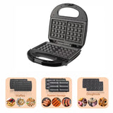 Waffle Maker,Donut,Hot Dog Machine Set,3-in-1 Multifunctional Breakfast Maker Machine with Iron Removable Plate Mold for Home,Kitchen,Cake,Paninis,Nut,Steaks,Grill,Lunch,Snacks or Dessert JACKGOLD