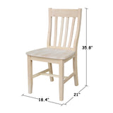 International Concepts 30" Round Top Pedestal Table - With 2 Cafe Chairs, Unfinished IC International Concepts