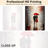 Paint by Numbers for Adults, Adult Paint by Number Kits - Romantic Couple Walking in Rain Under Umbrella, Serene Rainy Street Scene Painting Kit for Beginners - 16x20 Inch TUMOVO