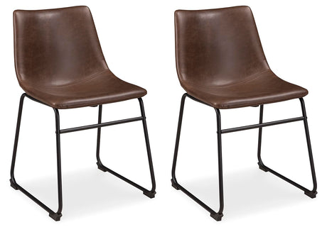 Signature Design by Ashley Mid Century Centiar 18.75" Dining Bucket Chair, 2 Count, Black and Brown Signature Design by Ashley
