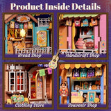 Fsolis Book Nook Kit Día De Muertos - 3D Wooden Puzzles for Adults DIY Miniature House Bookshelf Decor Decorative Bookends Gifts for Women Book Lovers (Plaza de Los Muertos)