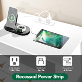 Tykacna 27 Inch Wide Night Stand, Wooden Night Stand with 2 Drawers, LED Nightstands with Charging Station and Adjustable Drawer for Living Room/Bedroom/Study/Office Nightstand, White. Tykacna