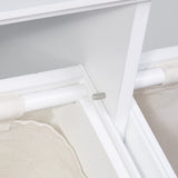 RiverRidge Ellsworth Double Tilt-Out Laundry Hamper Cabinet - Laundry Room Storage Cabinet with Removable Cloth Bag and Shutter Style Doors RiverRidge