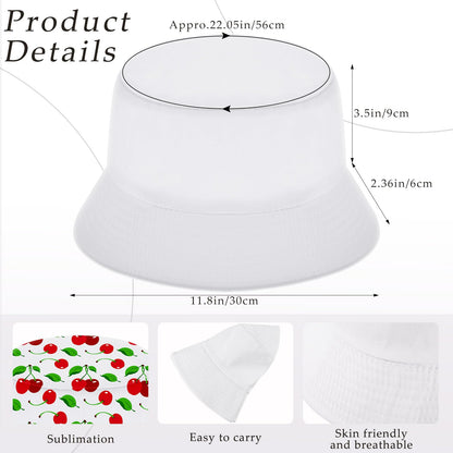 Toulite 10 Pcs Sublimation Blank Bucket Hat for Women Men Cotton Beach Fishing Cap Sublimation Hats Unisex Packable Hat for Travel Summer White