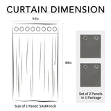 Easy-Going 100% Waterproof Outdoor Curtains Windproof Weatherproof Porch Curtains, Premium Thick Outdoor Privacy Grommet Top Panels for Patio, Gazebo and Pergola, 2 Panels, 54x84 inch, Dark Grey Easy-Going