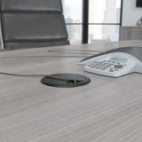 Bush Business Furniture BBF Conference Table for 8-10 People | Boat Shaped 10 FT Engineered Wood Meeting Desk with Sturdy Metal Base for Office Boardrooms, 120W x 48D, Platinum Gray Bush Business Furniture