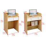 Small Reception Desk, Checkout Counter with Led Lights and Lockable Drawer, Portable Podium Stand, Front Desk Reception Room Table for Checkout Office, Beauty Salon, Lobby WoodArtSupply