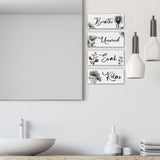 4 Pieces Bathroom Wall Art Rustic Farmhouse Decor Sign Relax Soak Unwind Breathe Wood Hanging Sign for Home Spa Bathroom Laundry Decor Utuichuo