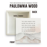 Religious Christian Decor Wood Box Sign 5 x 5 Inches Faith Scripture Box Sign Wooden Square Sign Decor Inspirational Rustic Bible Verse Desk Decor Wood Sign for Home Farmhouse Office Bathroom IYEZH