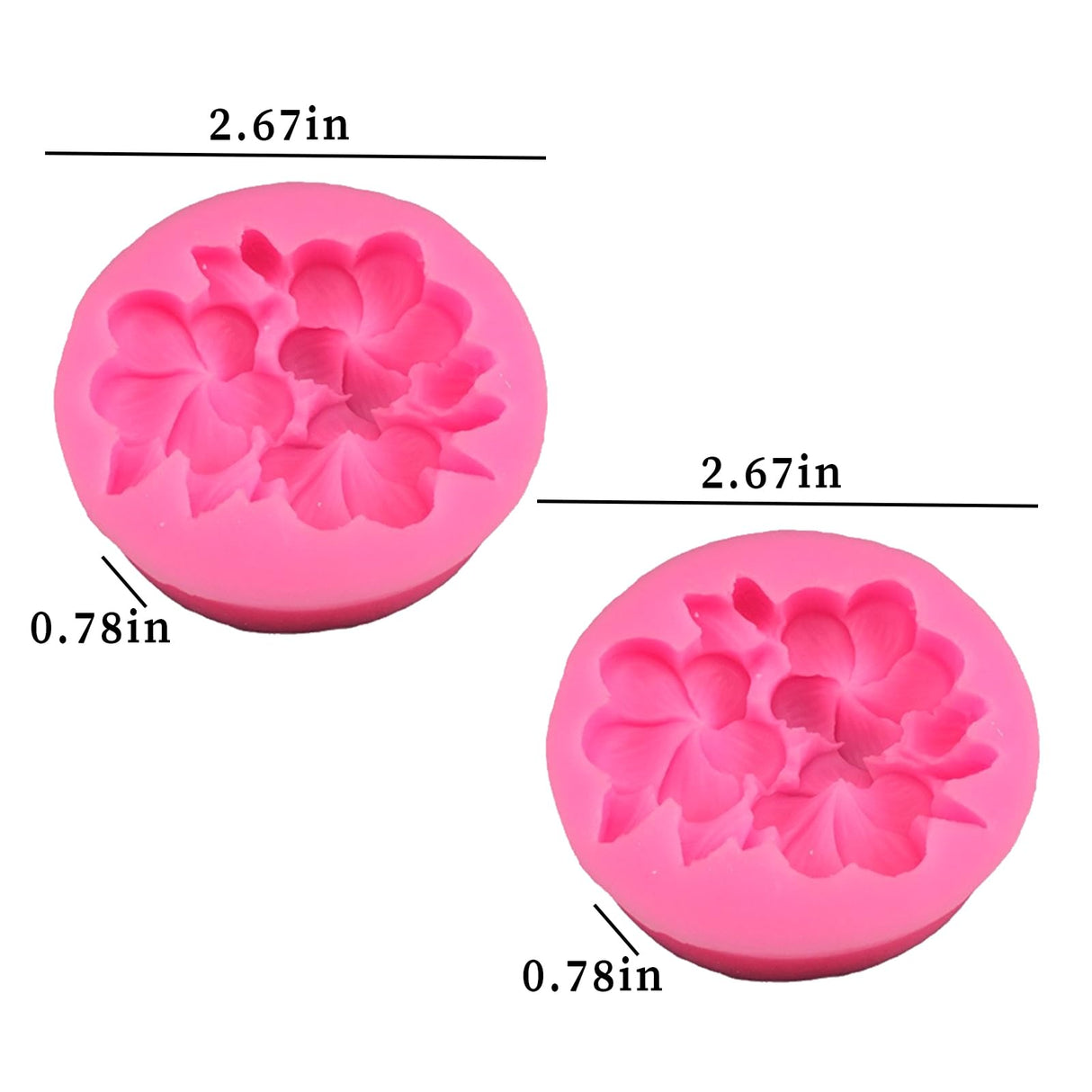 Wehous 2PCS Flower Silicone Mold 3D Cute Flower Resin Candle Molds for Candle Making Silicone Fondant Chocolate Cake Decorating Mold Candle Soap Wax Resin Concrete Clay Casting Craft Mould Wehous