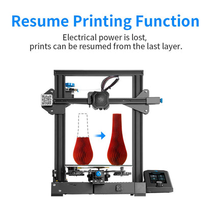 Official Creality Ender 3 V2 Upgraded 3D Printer with Silent Motherboard Branded Power Supply Carborundum Glass Platform Resume Printing Function, DIY 3D Printers Printing Size 8.66x8.66x9.84 - WoodArtSupply