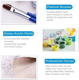 Paint by Numbers for Adults and Kids Beginner, 3 Pack Garden Book Flowers Painting by Number Kits On Canvas, Number Artist Paint by Number Kit DIY Oil Painting Acrylic Paints, Home Wall Decor 12x16in Fairyland JinWenn