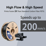 Siraya Tech Fibreheart PETG-CF HF 3D Printer Filament – High-Speed Carbon Fiber PETG, Strong & Lightweight, Minimal Warping, High Flow & Fast Printing, for Functional & Industrial Parts (1kg, Black) Siraya Tech