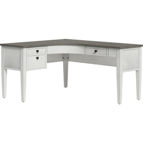 Whalen® Lagron 60" W Wood L-Shaped Corner Desk, Arctic White/Shadow Gray Whalen