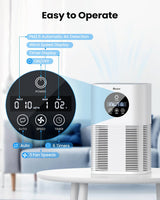 Air Purifiers for Home Large Room up to 600 Ft², VEWIOR H13 True Hepa Air Purifiers for Pets Hair, Dander, Smoke, Pollen, 3 Fan Speeds, 6 Timer Air Cleaner VEWIOR