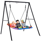 Trekassy Swing Sets for Backyard, 440lbs Heavy Duty A-Frame Metal Swing Stand with 60" Large Platform Swing for Outdoor Playground Park Trekassy