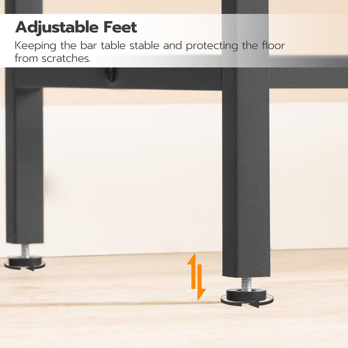 HOOBRO Rustic Brown Bar Table with Charging Station and Vintage Style HOOBRO