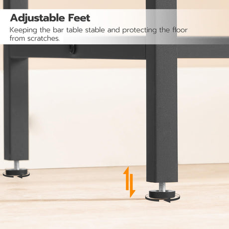 HOOBRO Rustic Brown Bar Table with Charging Station and Vintage Style HOOBRO