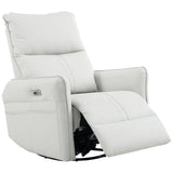 QKFF Power Swivel Rocker Recliner Chair for Nursery, Upholstered 270° Swivel Glider Rocker Chair with USB Ports, Small Power Recliners for Small Spaces Living Room (Light Grey) QKFF
