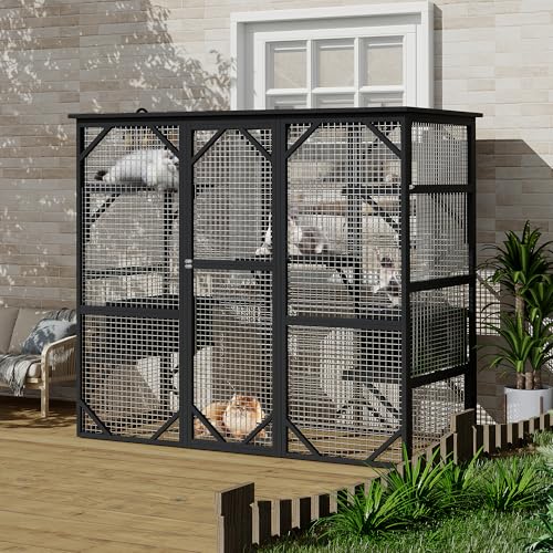 Catio Outdoor Window Cat Enclosure, Walk-in Cat Cage, Catio Outdoor Enclosure Extra Large GarveeLife