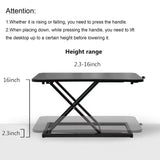 Rxrpexjke Standing Desk Converter Height Adjustable, Stand up Desk Riser, Easy Lift Height Converter Computer Workstations Home Office Study Room Portable Small Table Black Size 23.6 Inch C Rxrpexjke