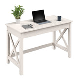 Lavish Home Writing Desk - Work Desk with X-Pattern Legs - for Office, Bedroom, Computer, or Craft Table - Home Office Desks (White) Lavish Home