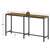 YATINEY 70.8" Long Bar Table, Counter Bar Height Table, High Top Table, Rectangular Hightop Table, Bar Pub Table, for Kitchen, Living Room, Dining Table, Entryway, Rustic Brown and Black BT08BR YATINEY