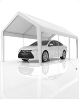 GarveeLife 20'x 13'x 11' Windproof Carport Top Replacement Cover Heavy-Duty Garage Top Tent Shelter Tarp Waterproof & UV Protected (Top Cover ONLY, Frame Not Included) White GarveeLife