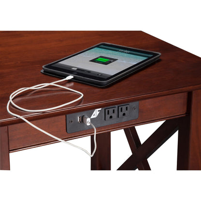 Atlantic Furniture Lexi Printer Stand with Charging Station, Walnut AH10254