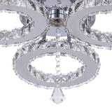 diisunbihuo LED Crystal Ceiling Light 13x3.5 Inches 3 Rings Crystal Chandelier Flush Mount Lighting Fixture for Bedroom Hobby Living Room (Cool White) diisunbihuo