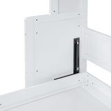 Linique Full Size Murphy Cabinet Storage Wall Bed with Closet and Drawers and Built-in Top Shelf,Hide a Bed on a Wardrobe Space Saving Design,White Linique