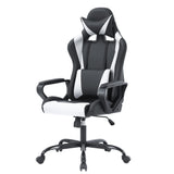 PayLessHere Ergonomic Racing Desk Chair Gaming Chair Computer Chair with Armrests 360° Swivel & Caster Pu Desk Task Chair Executive Headrest Lumbar Support for Back Pain Women Men and Adults (White) PayLessHere