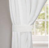 COTTON CRAFT White Curtain Window Panel Drapes - Set of 2 - Thick Cotton Duck Fabric Reverse Tab Top Window Treatment - Bonus Tie Backs - Clean Crisp Elegant Look - Bedroom Living Room - 50 W x 108 L COTTON CRAFT
