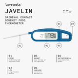 Lavatools Javelin® Ultra-Fast 3-Second Digital Instant Read Meat Thermometer for Grill and Cooking, 2.75" Probe, Compact Foldable Design, Large Display, IP65 Water Resistant, NSF Certified – Milk Lavatools