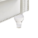 FYLCOUAMㅤ 59" Velvet Loveseat with Crystal Buttons Tufted Sofa, Trimmed Nailhead and Heavy-Duty Lucite Legs Loveseat Couch | Hollywood Regency Couch for Living Room, Bedroom FYLCOUAMㅤ