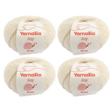Joy Yarn Lace Weight 4-Pack, 25g/219yd - 100% Baby Alpaca | Ultra-Soft Yarn Spun for Knitting & Crocheting Beautiful Stitch Definition for Sweaters, Blankets & Accessories | Snow Yarnalia