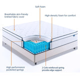 King Size Mattress, 14 Inch King Mattress in a Box, Medium Firm Hybrid Mattresses with Pocket Spring and Soft Foam, Optimal Motion Isolation & Strong Edge Support, Pressure Relief SUAYEA