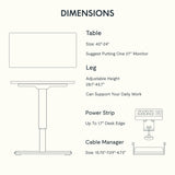 FLEXISPOT EN2 Whole-Piece Standing Desk with Clamp Power Strip, 40 x 24 Electric Stand Up Height Adjustable Desk with Cable Management (White Frame + 40" Maple Top) FLEXISPOT