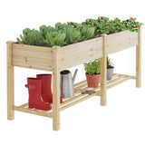 GHWIE Raised Garden Bed with Legs Elevated Wood Planter Box for Planting Vegetables Flowers Garden Patio Balcony garden beds outdoor with Liner GHWIE