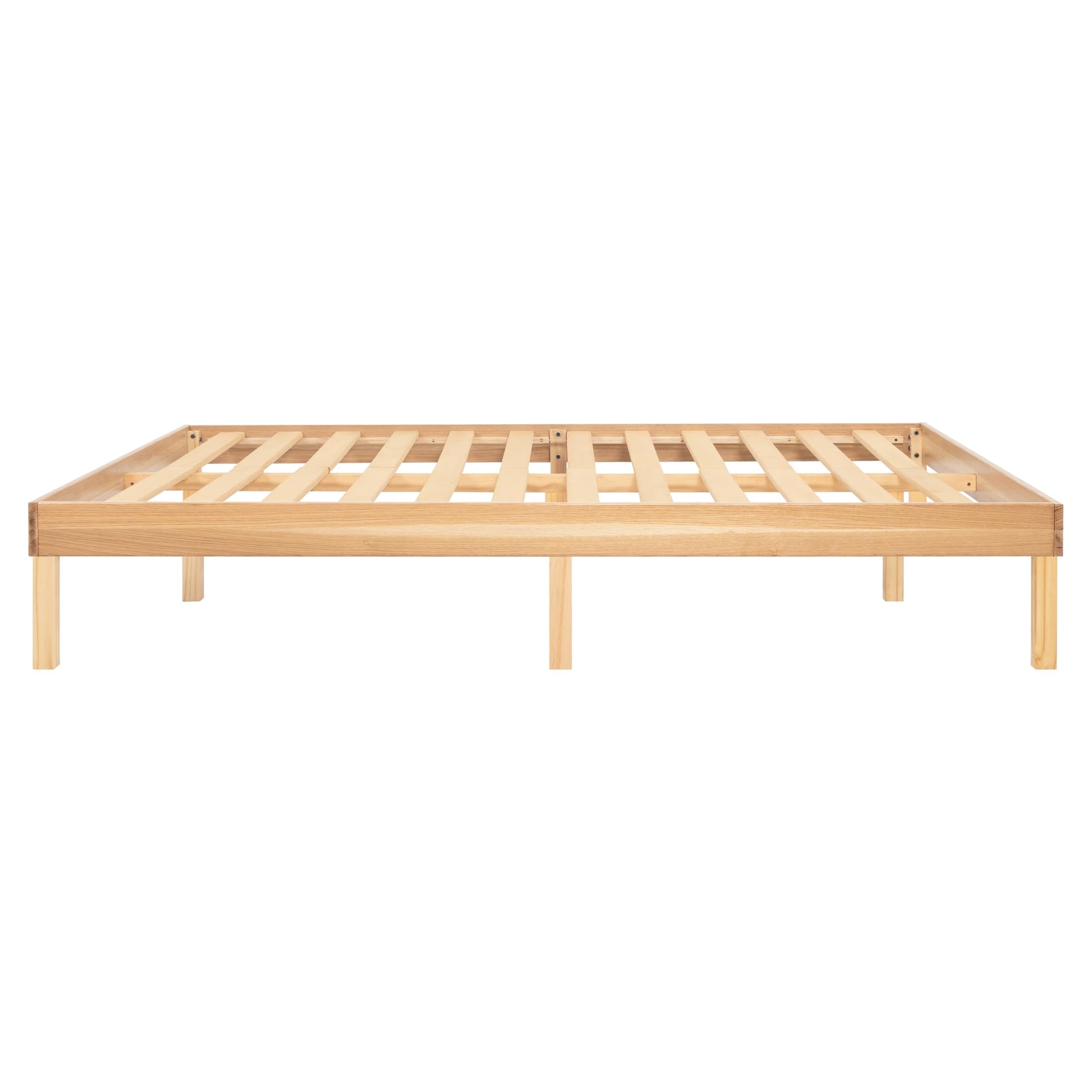 Naomi Home 14 Inch Pine Wood Queen Platform Bed Frame - Sturdy, No Squeak Design, No Box Spring Needed - WoodArtSupply