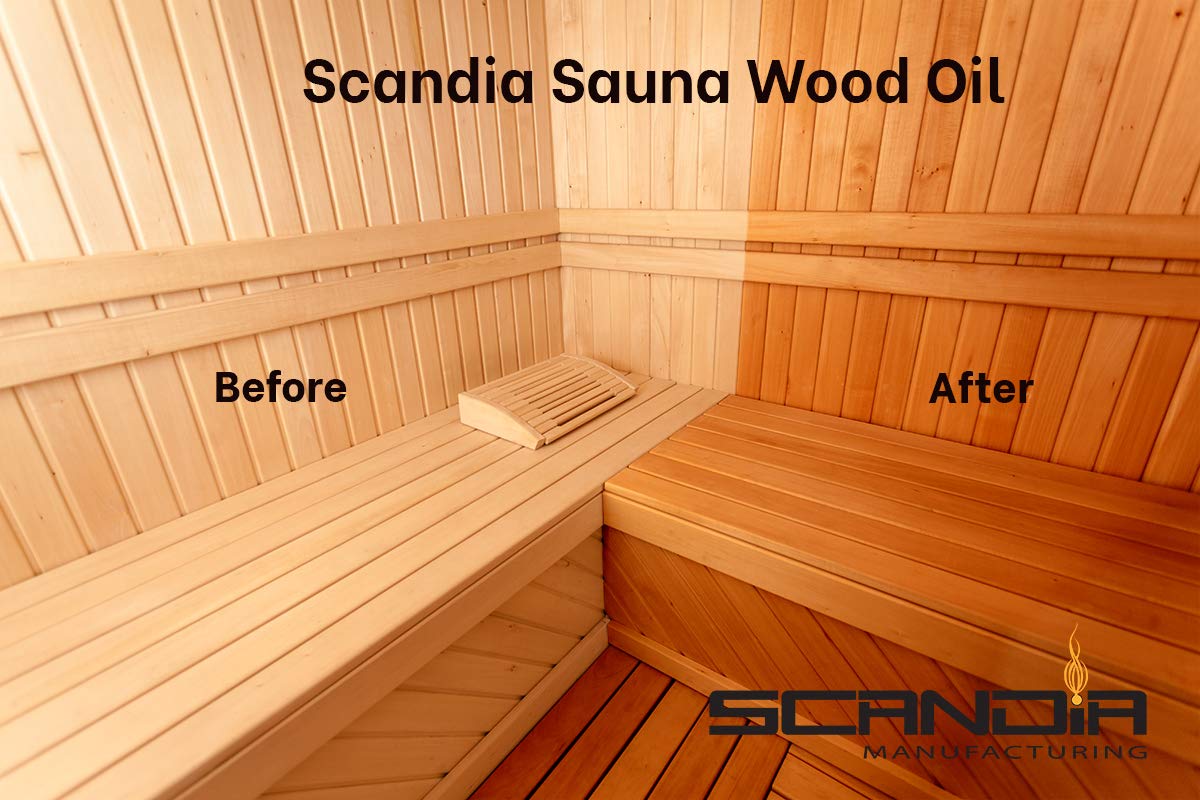 Scandia All Natural Sauna Wood Oil for Restoring and Protecting Saunas | Interior and Exterior Application | Cedar Scent | 1 Gallon Size