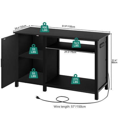 YITAHOME Aquarium Stand with Power Outlets, 55-75 Gallon Fish Tank Stand, Cabinet with RGB Light Strip Suitable for Turtle Tank, Reptile Terrarium, 900LBS Capacity, Black