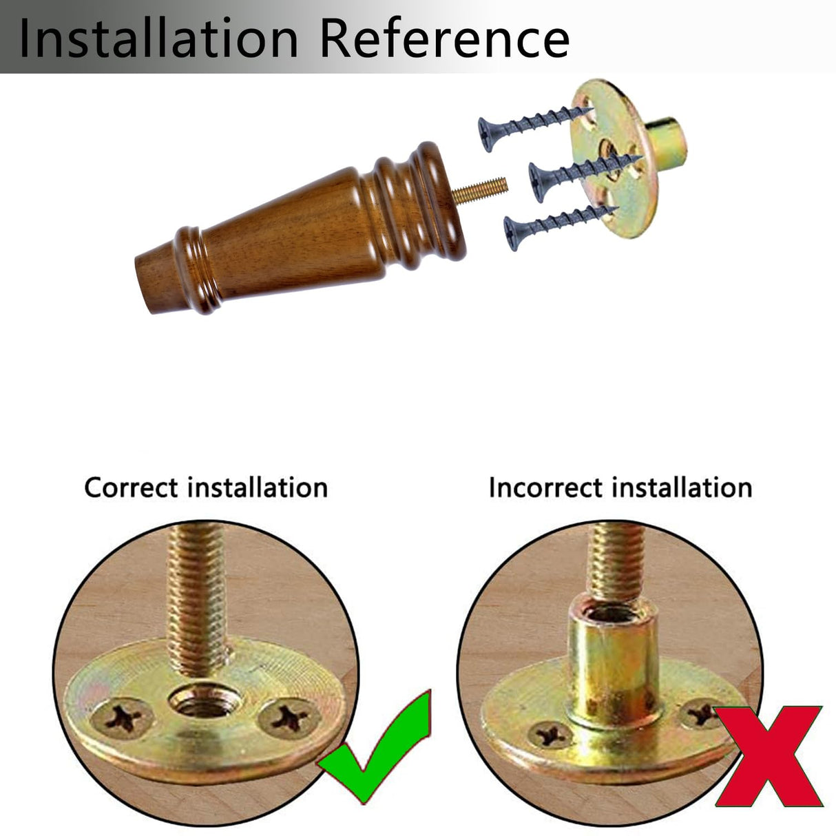 Maricome Wood Furniture Legs 6 inch Replacement Feet for Ottoman Chair Cabinet Dresser Mid Century Turned Set of 4 Screw in Maricome