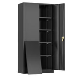 Oakmont Metal Storage Cabinet for Tool Organization, 72" Lockable Garage Storage Cabinets with 2 Doors and 4 Adjustable Shelves, Locking File Cabinet for Office, Home, School (72“-Black) Oakcloud