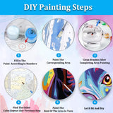 Artunion Framed Paint by Numbers Kit for Adults Beginners & Kids Ages 8-12,Colorful Pitbull Dog Paint by Number with Frame,Dog Animal Paint by Numbers Kit on Canvas 10 * 10 Inch Without Easel Artunion