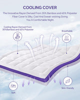 ChiXpace Dual Layer 4 Inch Memory Foam Mattress Topper Queen - 2 Inch Gel Memory Foam and 2 Inch Pillow Top Mattress Pad, 7-Zone Egg Crate Mattress Topper ChiXpace